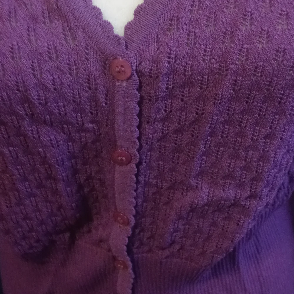SOLD- Style & Co purple sweater size L. - Picture 2 of 4